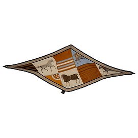 Hermès Schal mit Pferdeprint aus multicolorem Kaschmir