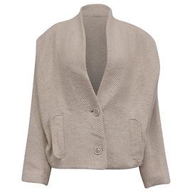 Isabel Marant Étoile Drogo Jacke aus cremefarbener Wolle