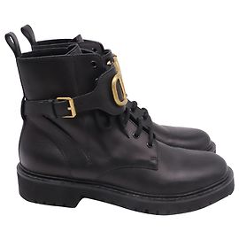 Stivaletti combat Valentino Garavani VLogo Signature in pelle nera