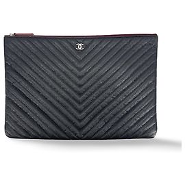 Chanel Charm O Case Chevron Lambskin Medium