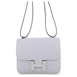 Hermès Sac à épaule Hermes Mini Constance 3 Miroir Gris Pantin en cuir Swift