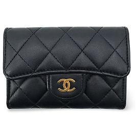 Chanel Classic Flap Kartenetui Quilted Caviar