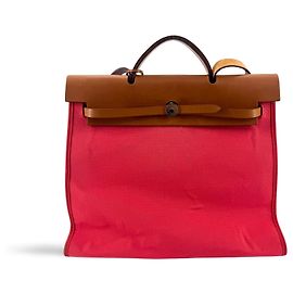 Hermès Herbag Toile and Leather MM