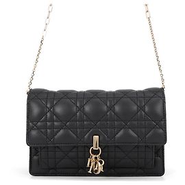 Pouch My Daily Pouch Cannage Christian Dior in pelle d'agnello nera