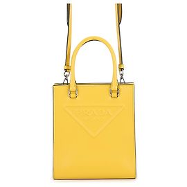 Prada Mini Lederhandtasche mit geprägtem Dreieck