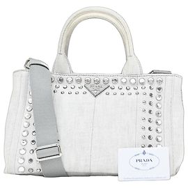 Prada Canapa Convertible adornado con cristales en lona Medium