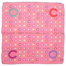 Chanel Logo Silk Scarf in Multi-color Pink