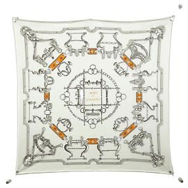 Hermès Hermes MORS ET GOURMETTES Lenço Quadrado Liso Muffler