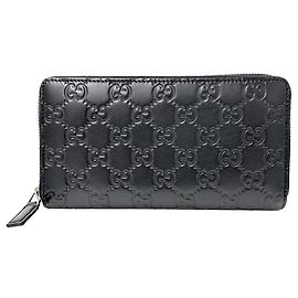 Gucci Black GG Leather Long Wallet