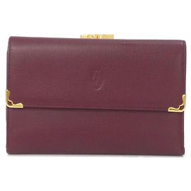 Cartier Tri-Fold Portemonnaie aus rotem Kalbsleder