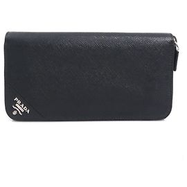 Cartera larga Prada de piel negra