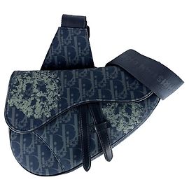 Sac Saddle Tears Christian Dior en toile bleu marine