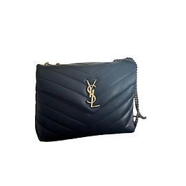 Autre Marque Saint Laurent Bolsa Loulou em couro preto