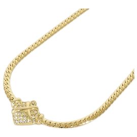 Colar Christian Dior transparente e dourado