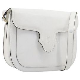 Autre Marque Borsa a tracolla Saint Laurent in pelle bianca e oro Auth hk4148A