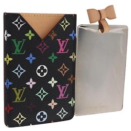 LOUIS VUITTON Monogram Multicolor Etui Miroir Black M92651 LV Auth BA16163