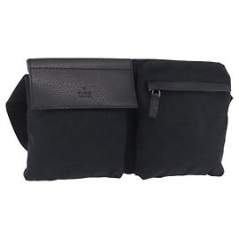 GUCCI GG Canvas Gürteltasche Schwarz Silber 28566 Auth hk4213V