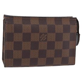 LOUIS VUITTON Damier Ebene Poche Toilette 15 Pouch N47548 LV Auth 167755M