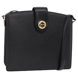 Sac à épaule LOUIS VUITTON Epi Capuchin Noir M52342 LV Auth ep16291A