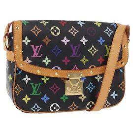 LOUIS VUITTON Monogram Multicolor Sologne Shoulder Bag Black M92639 Auth ka6471V
