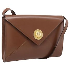 Céline CELINE Schultertasche Leder Braun Gold Auth 205342