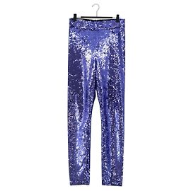 Pantaloni Leggings GUCCI di Paillettes 42 Purple Auth am12697M