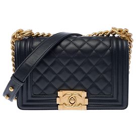 Bolsa CHANEL Boy em Couro Azul Marinho - 103963