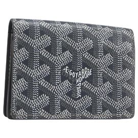 Portacarte Goyard Herringbone Malesherbes PVC Grigio Auth 207647V