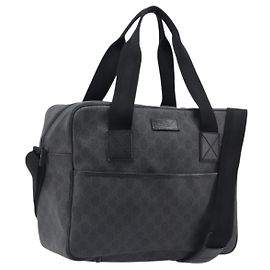 Borsa a mano GUCCI GG Supreme PVC 2way Nero 170058 Auth 204755A