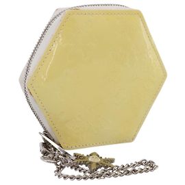 LOUIS VUITTON Vernis Porte Monnaie Flocon Purse Perle M58216 LV Auth hk4162A