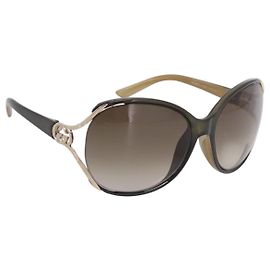 GUCCI Interlocking G Sunglasses plastic Green Auth 205502M
