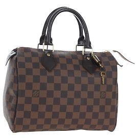 Borsa a mano LOUIS VUITTON Damier Ebene Speedy 25 N41532 LV Auth am12750V