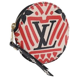 LOUIS VUITTON Monogram craft Porte Monnaie Ron Coin Purse Red M69505 LV Auth 206902A