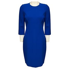 Autre Marque Vestido midi ajustado em crepe azul cobalto Narciso Rodriguez