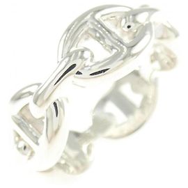 Bague Anneau Hermès Chaine d'Ancre Enchainée Silver