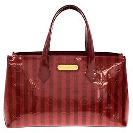 Sac à main Louis Vuitton Vernis Rayures Wilshire PM