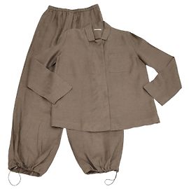 Autre Marque 12 Storeez Coffee Linen Long Sleeve Shirt and Santorini Trouser Set
