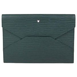 Montblanc Green Textured Leather Sartorial Envelope Pouch