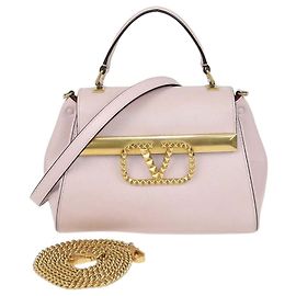 Bolso pequeño de asa superior Alcove en piel rosa claro Valentino