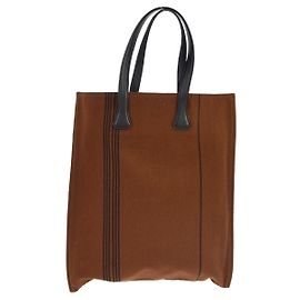 Hermès Calicut Cabas en toile côtelée et cuir
