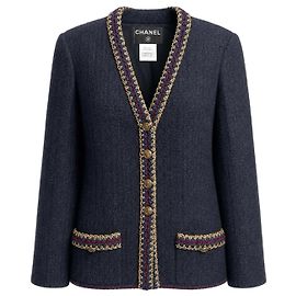 Chanel Paris-Shanghai Jacke aus schwarzem Tweed mit geflochtenem Besatz