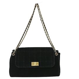 Chanel Chocolate Bar Mademoiselle Lock Chain Quilted velvet