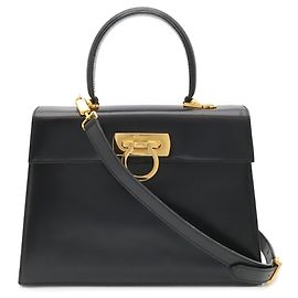Bolso de hombro de piel Gancini Salvatore Ferragamo