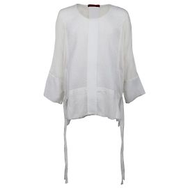 Autre Marque Blusa Diliborio Branca de Algodão Overfit Mangas Compridas