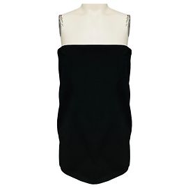 Autre Marque 16ARLINGTON Blaise trägerloses Mini-Kleid / Top aus Krepp und Satin in Schwarz