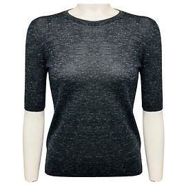 Maglione a maniche corte e girocollo Chryse Grigio Antracite Gabriela Hearst