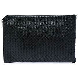 Clutch Portfolio Bottega Veneta em Nappa Intrecciato preto