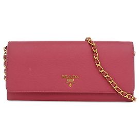 Bolso bandolera Prada Saffiano Wallet On Chain Rosa