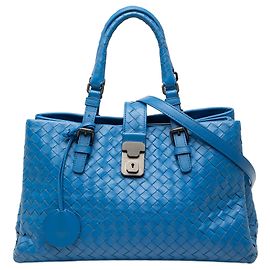 Borsa Bottega Veneta Small Nappa Intrecciato Roma Blu