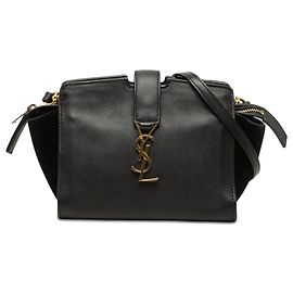 Autre Marque Saint Laurent Toy Cabas Crossbody-Tasche aus Leder mit Monogramm in Schwarz